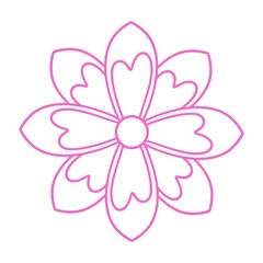Pink Floral Mandala Line Art Design