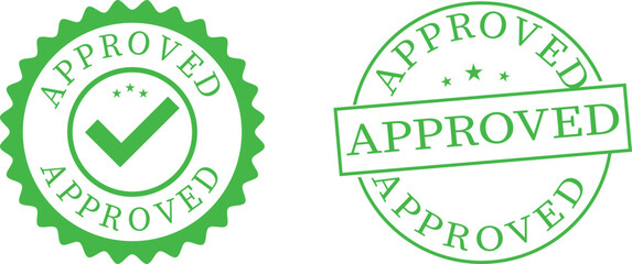 Approved stamp seal icon set.approved rubber stamp icon isolated on white background. approved stamp circle graphic guarantee seal certification document approval stamp icon vector.