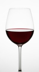 Elegant wine glass with red wine isolated on white background