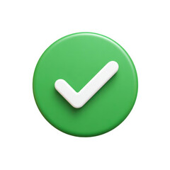 Green circle with white checkmark approval success complete done