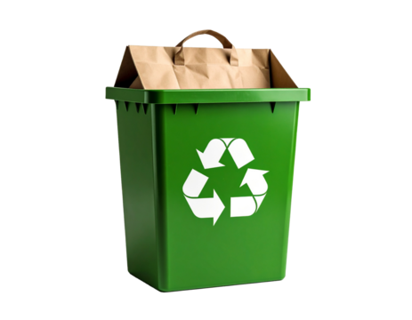 Recycling box with paper bag, Generated image - Powered by Adobe