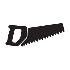 Saw silhouette black and white vector icon
