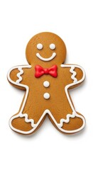 Delicious gingerbread man cookie isolated on white background