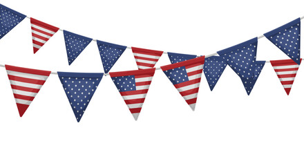 Obraz premium Patriotic bunting with american flag design for celebrations and events