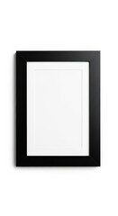 Empty black picture frame isolated on white background