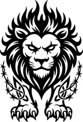 Obraz premium Tribal Lion Spirit Tattoos Vector Bundle