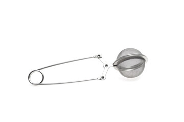 Stainless steel tea infuser with handle, featuring a fine mesh design for brewing loose leaf tea, ideal for tea lovers seeking convenience and elegance in their beverage preparation