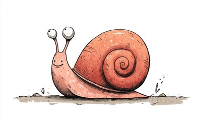 Cute cartoon snail illustration