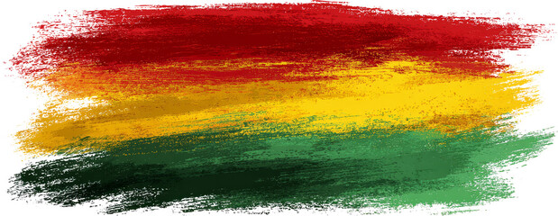 Red yellow green grunge paint brush stroke symbol of pride