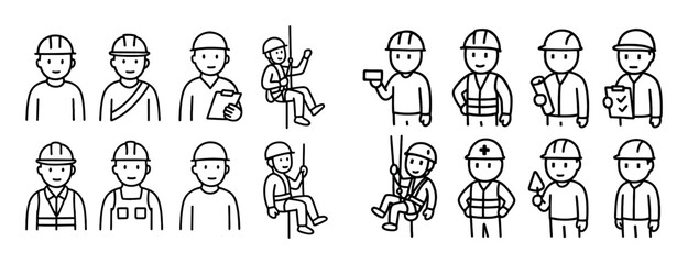 Fototapeta premium Construction Worker Icons