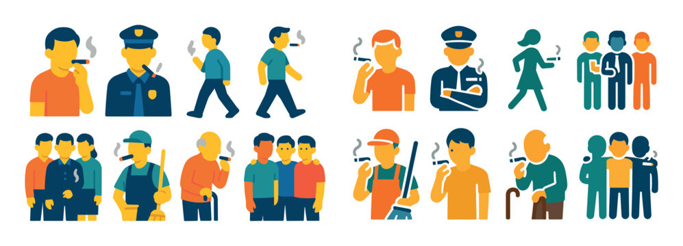 Colorful Smoking Area Icons