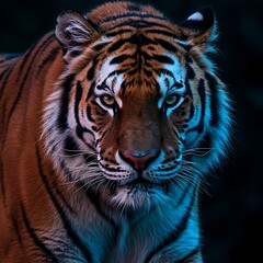 Naklejka premium Powerful Closeup Portrait of a Siberian Tiger