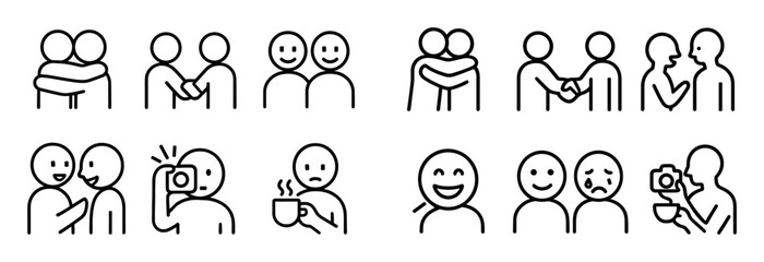 Fototapeta premium Minimalist Meeting Icons