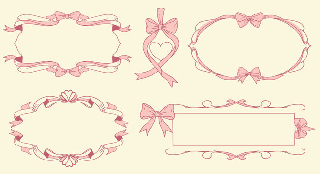 Pink Ribbon Border Design