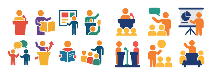 Public Speaking Icons