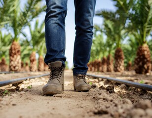 Walking Through Palm Tree Plantation A Farmer's Journey