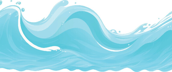 Transparent Blue and Green Watercolor Wave Texture Abstract Background for Artistic Banner Design