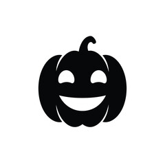Black pumpkin face icon halloween