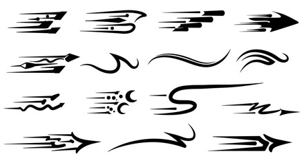 Dynamic racing stripes and speed lines collection for creative designs