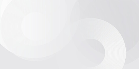 White geometric abstract background overlap layer on bright space with lines effect decoration. Modern graphic design element circles style concept for banner.