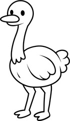  ostrich – Cartoon Safari Animal Illustratio