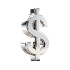 Shiny metallic dollar sign on black background