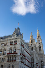 Naklejka premium Detail of the Majestic City Hall, Vienna Rathaus, Austria