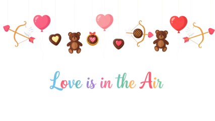 Love is in the Air – Valentine's Icons with Hearts, Bears, and Romantic Flair