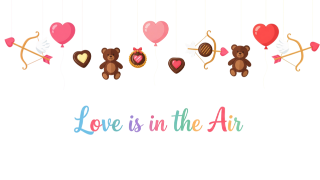 Love is in the Air – Valentine's Icons with Hearts, Bears, and Romantic Flair