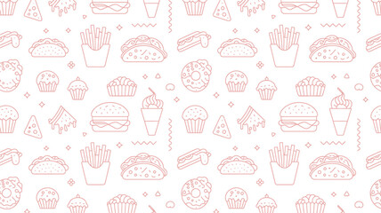 Seamless fast food pattern design