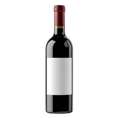 Elegant Red Wine Bottle Mockup with Blank Label for Customization