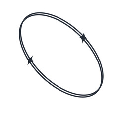 Sleek modern oval shape with subtle arrow accents, representing motion, progress, and connection.