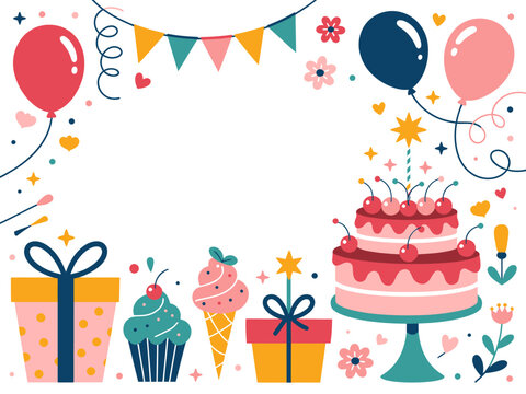 Charming birthday card design with elegant details