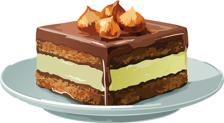 Vector illustration of elegant dessert promoting mindfulness and appreciation for culinary traditions.
