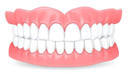 3D model of a human mouth with teeth.  Healthy teeth and gums