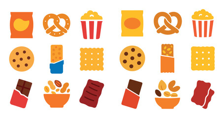Colorful Snack Icons