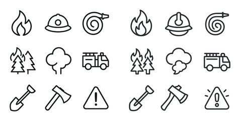 Fototapeta premium Wildfire Icon Set