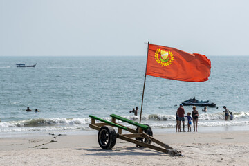 flag on the beach