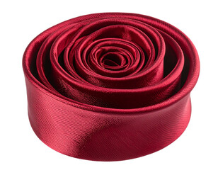 Elegant Silk Tie Rolled in Spiral Shape, isolated on transparent background PNG