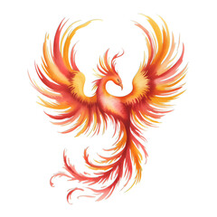 Majestic Phoenix Rising with Fiery Wings Against a Dark, Mysterious Backdrop