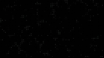 Digital background Gradient flickering dots on black background. Randomly bright dots and fading out Digital data technology graphic grid dots seamless looping. Small circles little dots on screen 4k - Powered by Adobe