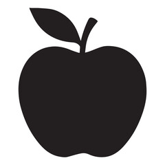 Vector illustration of black apple silhouette for logo or icon use