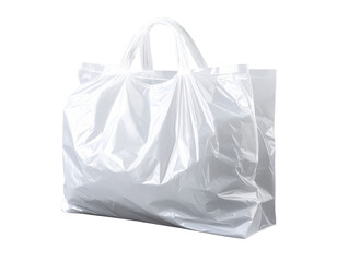 Crumpled Plastic Carry Bag in 3D Perspective, isolated on transparent background PNG