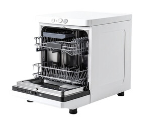 Compact Countertop Dishwasher with Buttons, isolated on transparent background PNG