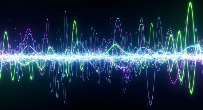Heart monitor digital illustration with ECG pulse waves and cardiogram graph in abstract medical style