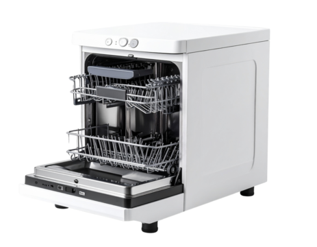 Compact Countertop Dishwasher with Buttons, isolated on transparent background PNG - Powered by Adobe
