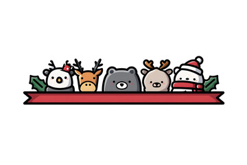 Fototapeta premium Vector illustration of cats in Christmas theme
