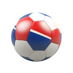 Obraz premium Soccer Ball with Flag of North Korea Isolated: Sporting Patriotism Concept