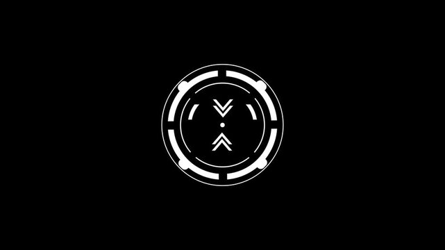 Aim simple   target hud dynamic animation on black bg. 4K