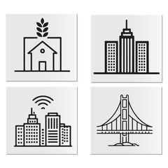 Obraz premium Urban development and architecture icons